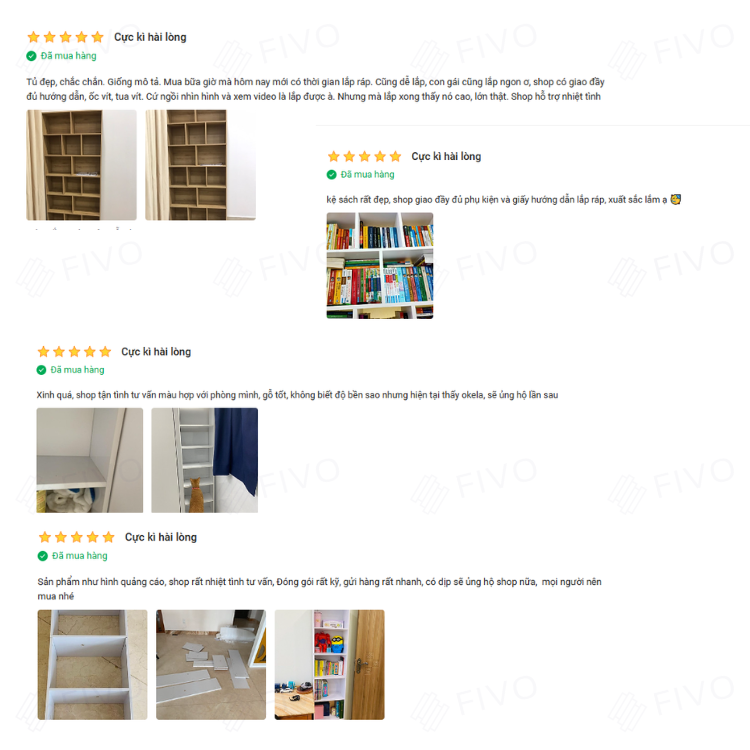 Kệ Sách Đứng Gỗ MDF FIVO FB70 6 Tầng Chia Nhiều Ngăn - Hàng Chính Hãng