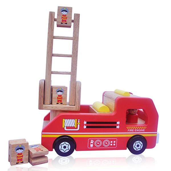 Xe lính cứu hỏa trượt thang kèm bồn nước và tài xế mẫu lớn