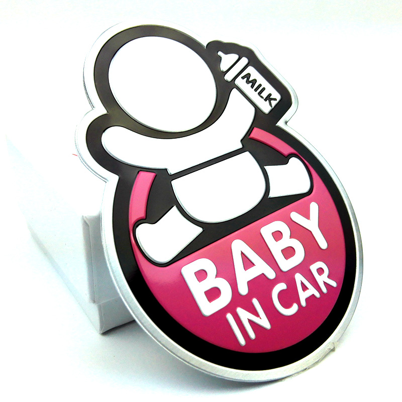 Tem Baby In Car bằng NHÔM dán trang trí ô tô xe hơi