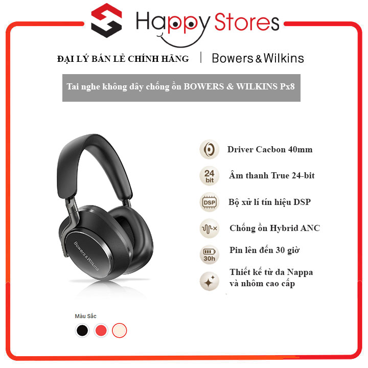 Tai nghe không dây chống ồn BOWERS &amp; WILKINS Px8 - HÀNG CHÍNH HÃNG