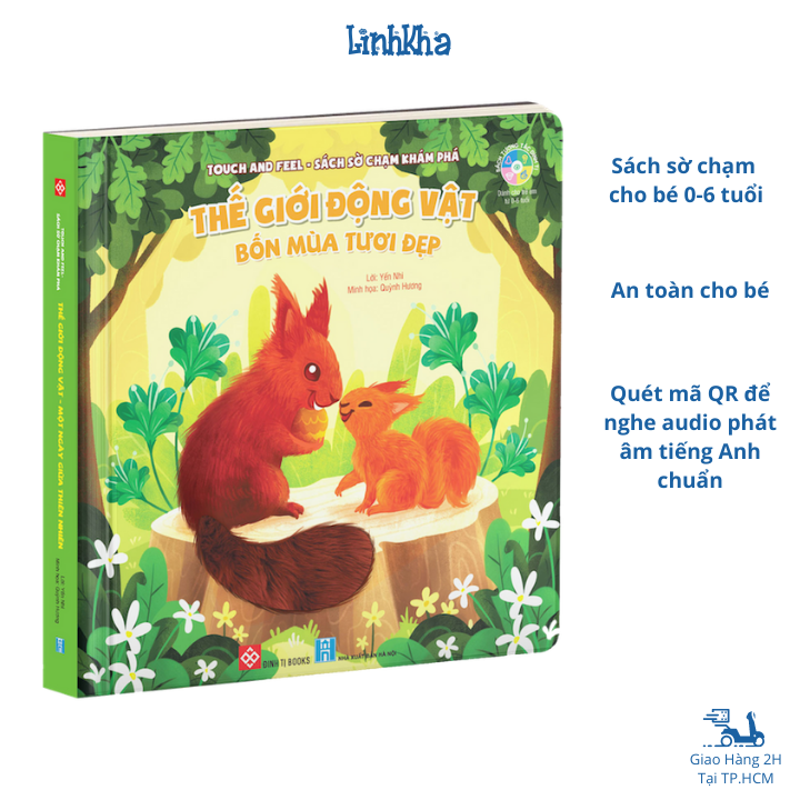 Sách Sờ Chạm Khám Phá Đinh Tị - Thế giới động vật - Touch and Feel Book