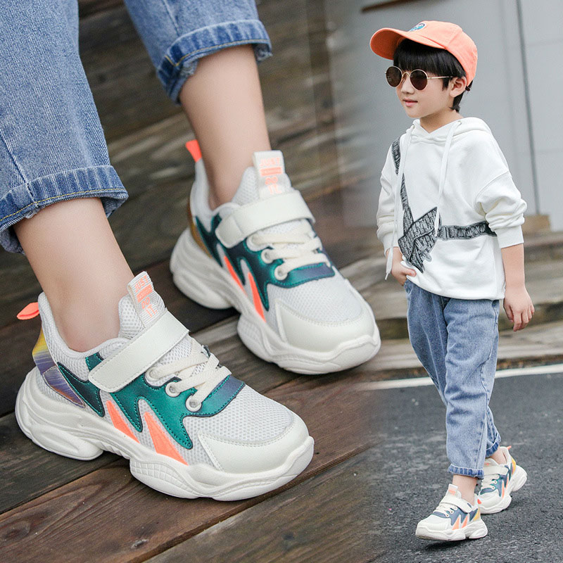 Giày thể thao trẻ em nam nữ dệt kim giày lưới phong cách Hàn Quốc H9580