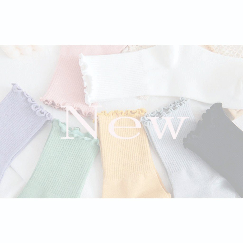 Tất, vớ nhún cổ bèo nữ cao cổ phong cách Vintage Hàn Quốc, hiệu MHAN cao cấp, chất liệu cotton, có nhiều màu