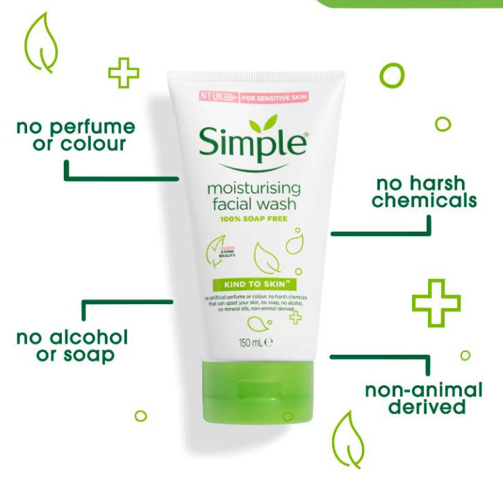 Sữa rửa mặt cho da khô Simple Moisturising Facial Wash 150ml