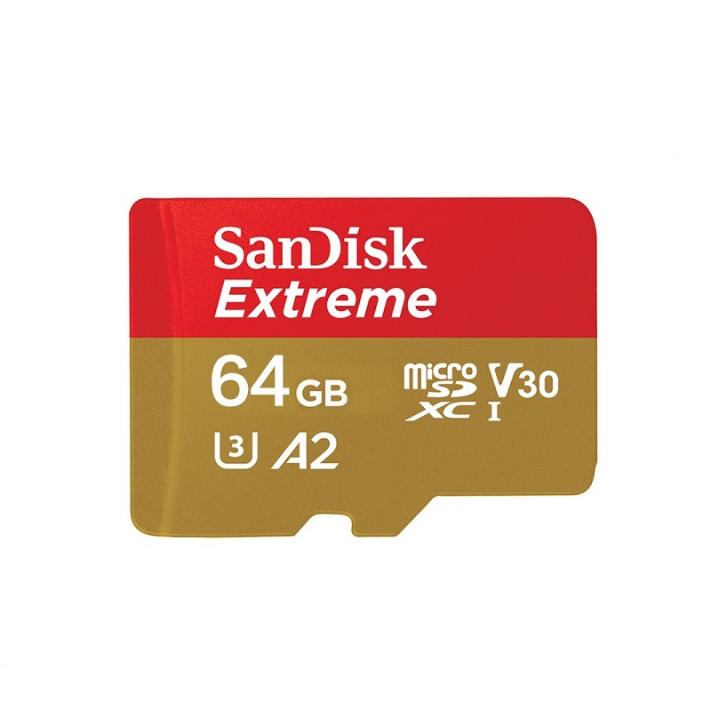 Thẻ Nhớ MicroSDXC SanDisk Extreme 64GB V30 U3 4K A2 đọc 160MB/s ghi 60MB/s - Box mới (Vàng) Hàng Chính Hàng