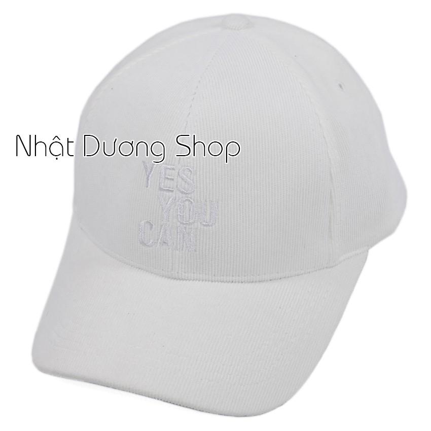 Nón kết vải nhung YES YOU CAN chất liệu vải nhung mềm mại và êm ái tạo cảm giác thoải mái cho người đội