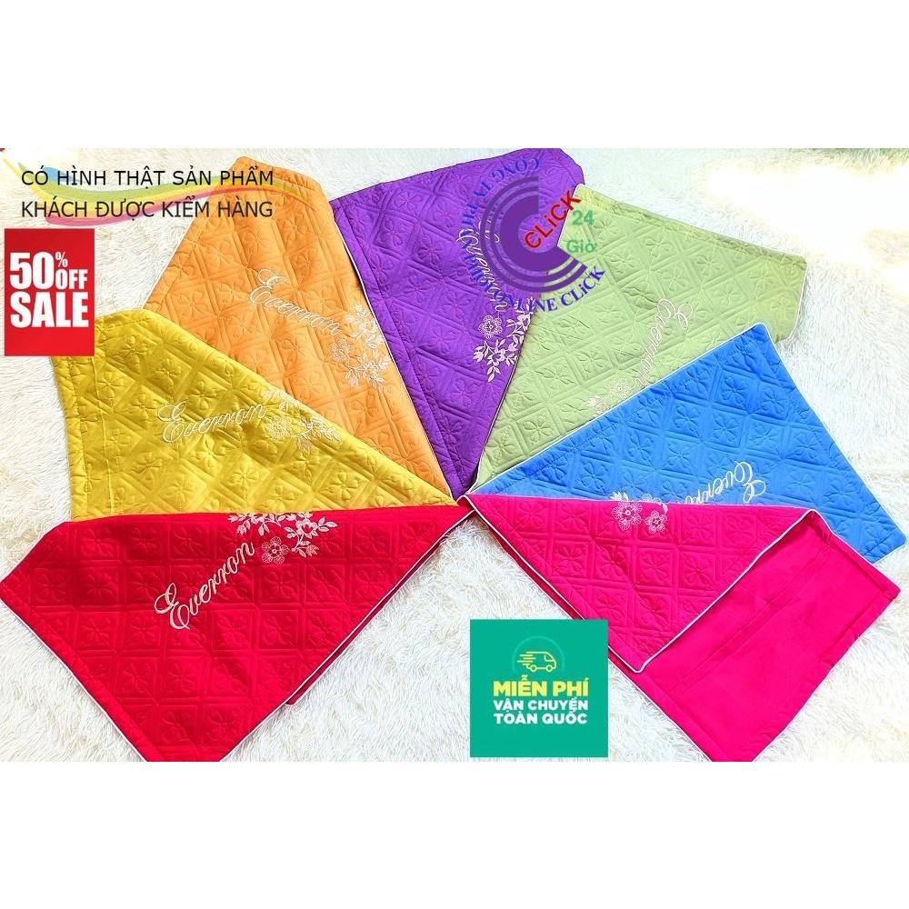 Vỏ Áo Gối Satin 40x60cm Thêu Chần Hoa Đẹp, Không Phai Màu, Không Xù, Khóa Kéo - Hàng Cao Cấp