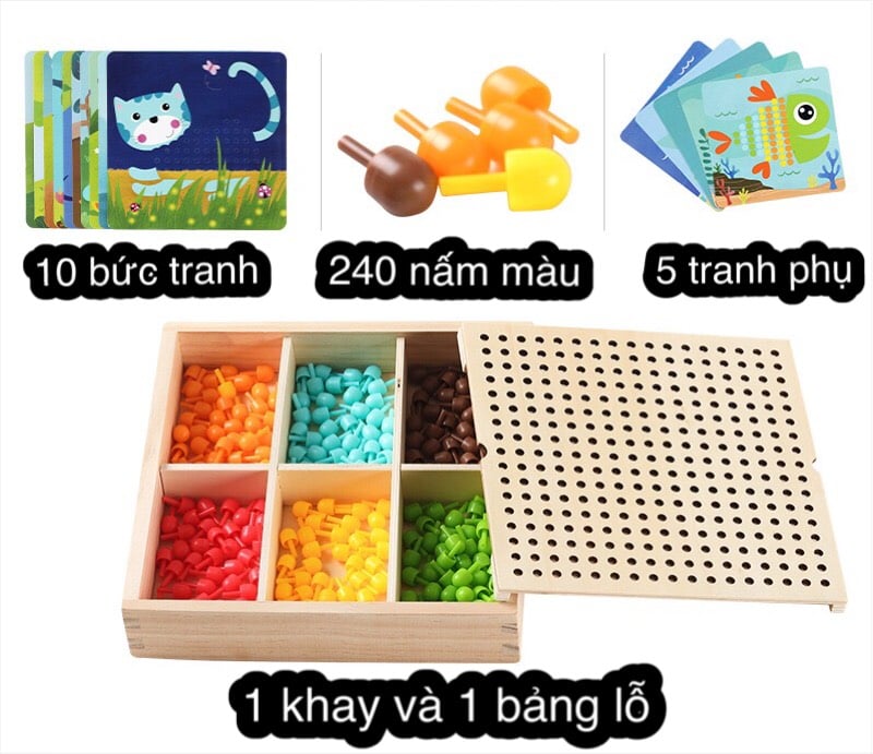 Bộ ghép hình trồng nấm 240 chi tiết (giao mẫu ngẫu nhiên)