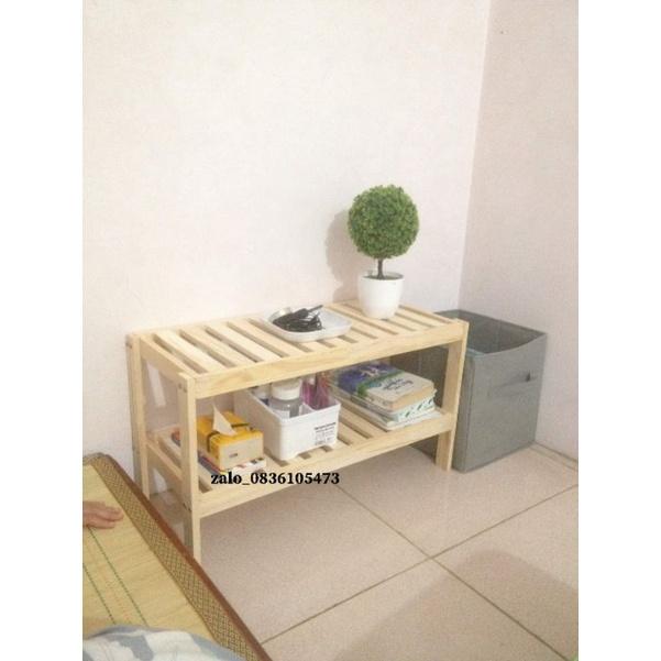 Kệ gỗ để đồ 2 ngăn dài 80cm