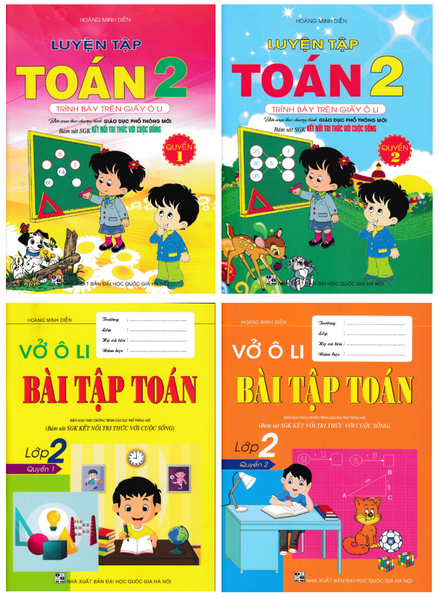 Sách tham khảo- Combo Luyện Tập Toán 2 + Vở Ô Li Bài Tập Toán Lớp 2  _HA