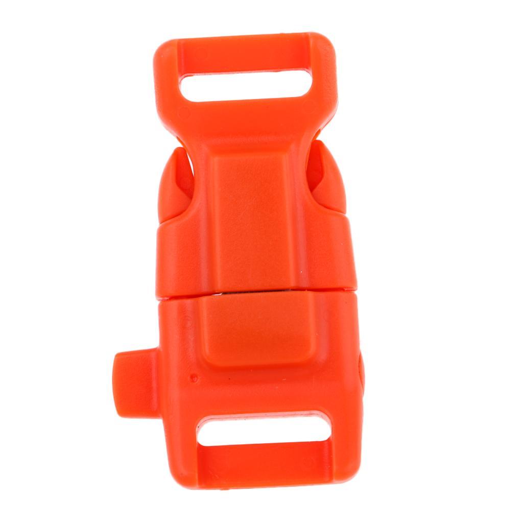 Plastic Side Release Buckle Whistle Compass Flint Fire Starter Emergency Tools for Outdoor Camping Hiking Backpacking