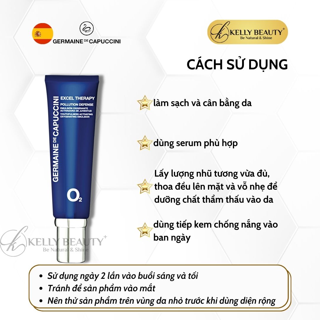 Nhũ Tương Germaine ET O2  Pollution Defense Emulsion - Tăng Miễn Dịch Da, Thanh Lọc, Chống Lão Hóa Da | Kelly Beauty