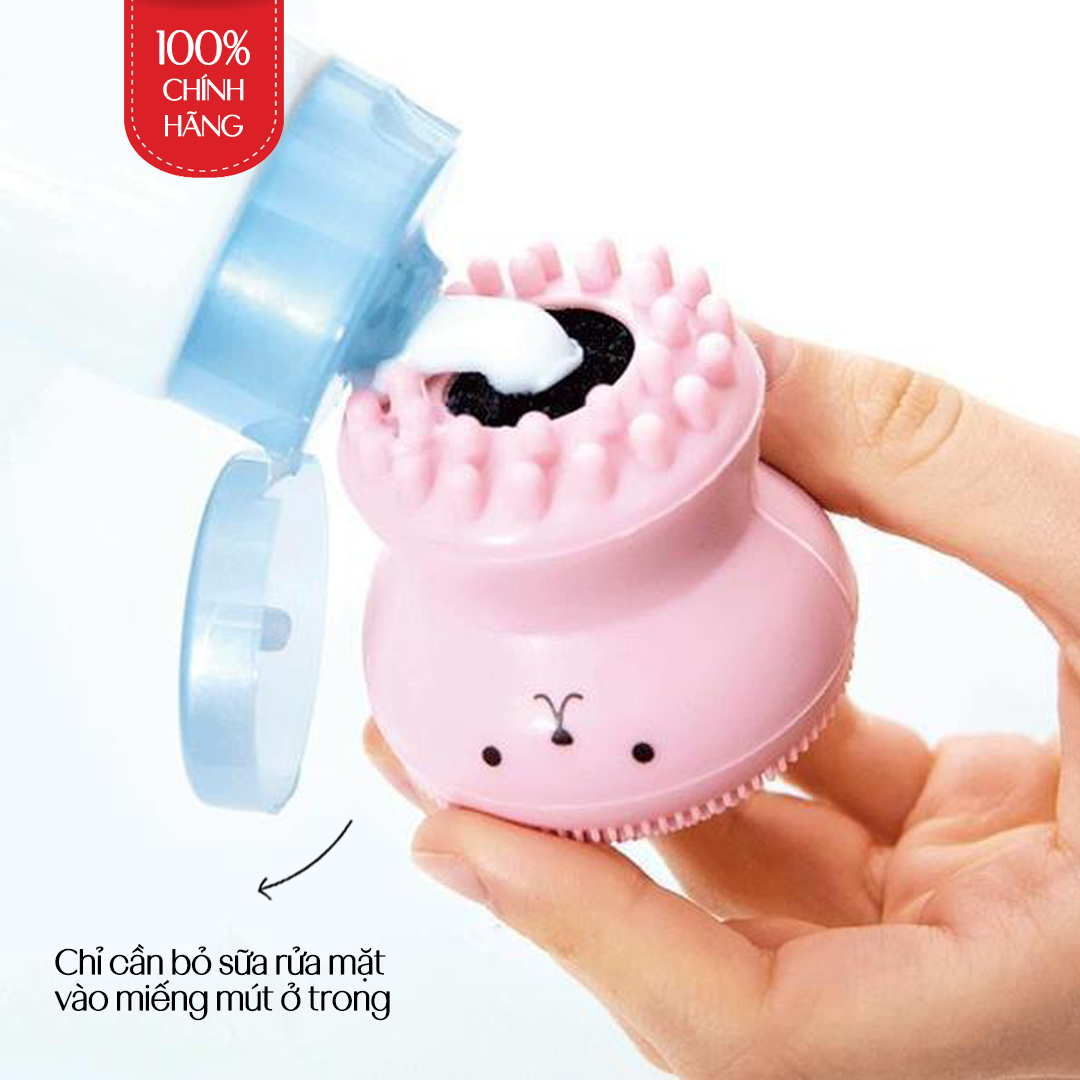 Dụng Cụ, Cọ Rửa Mặt Bạch Tuộc Cogit Bub Bub Sponge Pink, Silicon Mềm, Nhập Khẩu Nhật Bản