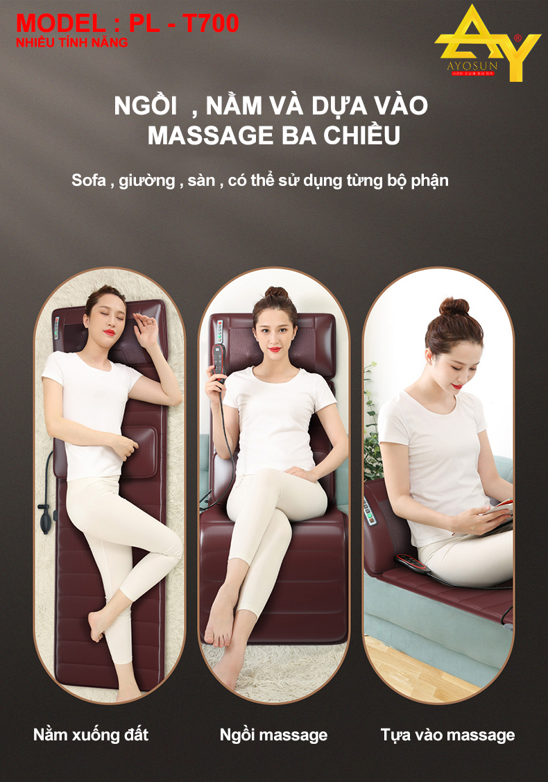 Đệm Massage Toàn Thân aYosun PL - T700Premium