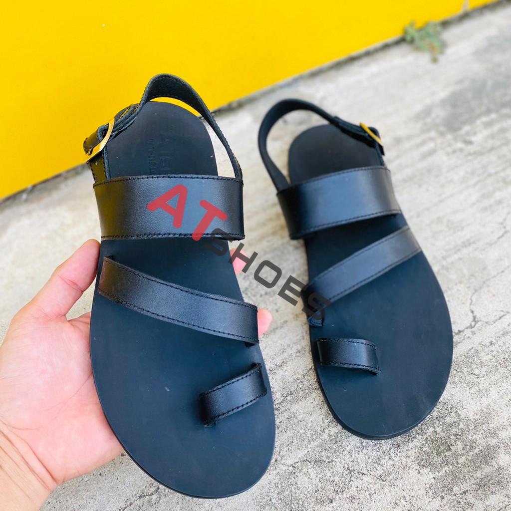 Dép Da Cc DA BÒ Dép Sandal Hàng Thiết Kế Trẻ Trung Đế Caosu Chống Nước Atshoes XDxn401