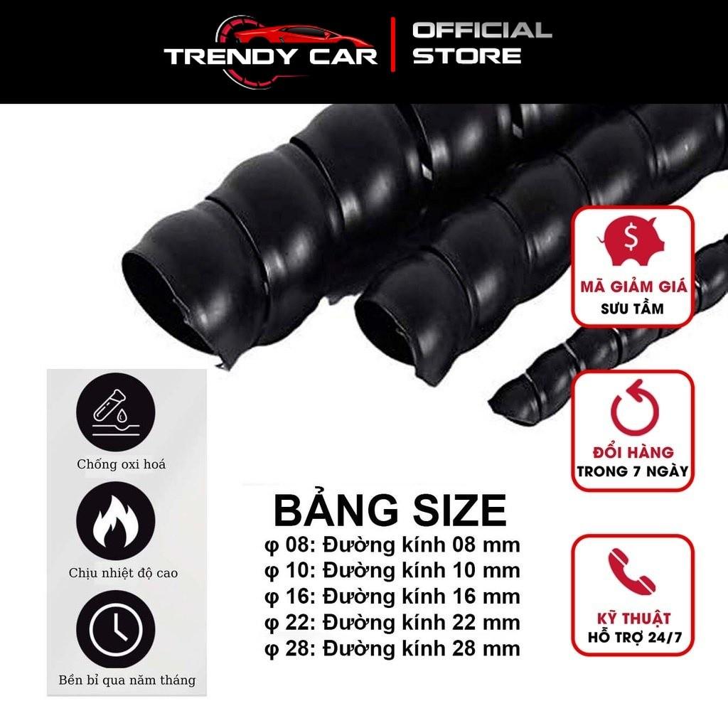 Dây xoắn ruột gà, dây bọc điện phi 6/8/10/12/16/20mm Cáp Ống PE Bảo Vệ Sắp Xếp Cáp Ống Thủy Lực Cuộn chống Xoắn Ốc - Đen