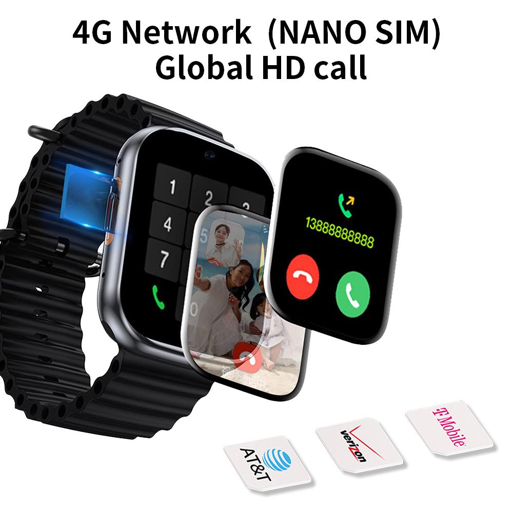Đồng Hồ Thông Minh Smartwatch Nam 2023 Cuộc Gọi Video Đồng Hồ Đeo Tay Cho Nữ Định Vị GPS Nữ 4G Nano 1.99 Màn Hình HD Đồng Hồ Thông Minh RAM 1G ROM 8G