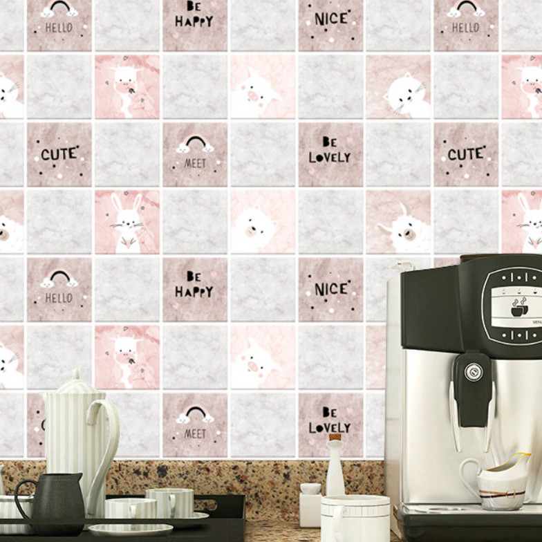 Cuộn 3 MÉT Decal giấy dán bếp tráng nhôm cách nhiệt khổ 60cm MẪU ĐỘNG VẬT Ô VUÔNG