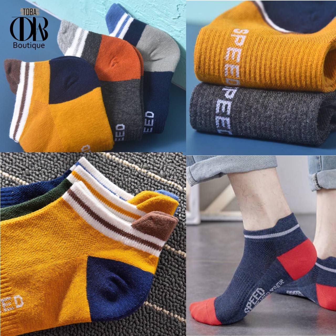 Set 6 đôi tất nam cổ ngắn TOBA Boutique phong cách Hàn Quốc hàng cao cấp, Free Size thể thao thoáng khí, chống hôi chân TBTAT01