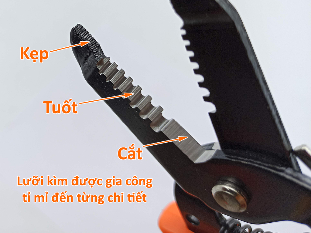Kìm tuốt cắt tuốt vỏ dây điện lõi ø0.6 - 2.6mm 200mm có khóa an toàn bóp mở