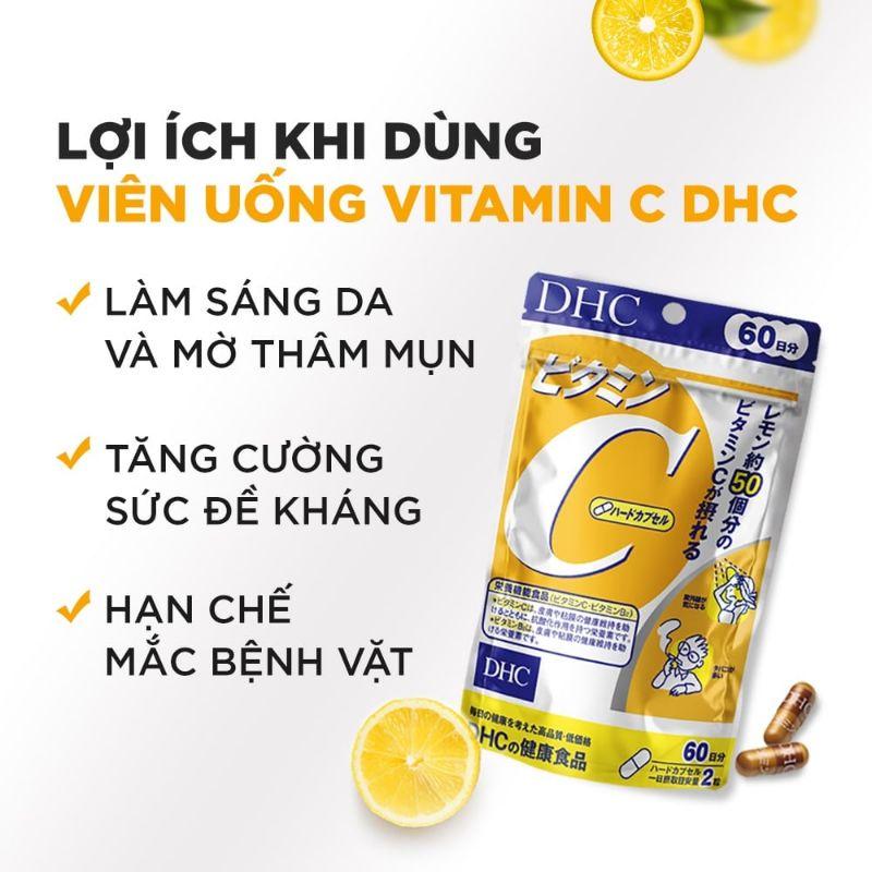 Viên Uống DHC Vitamin C Nhật Bản Giúp Sáng Da Mờ Thâm 30/90 Ngày