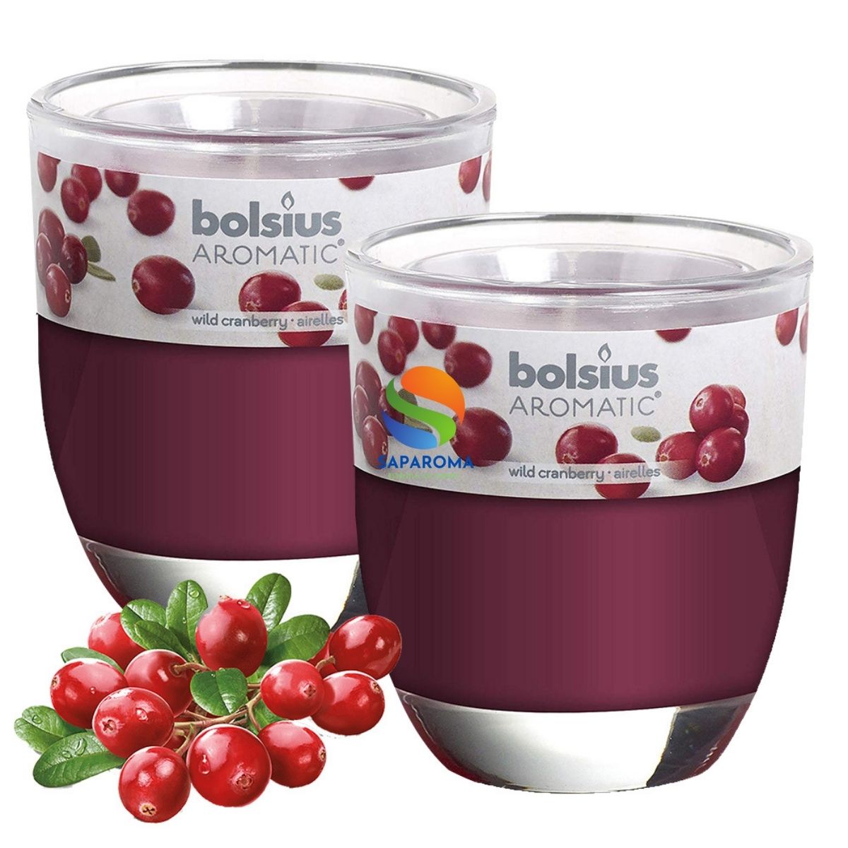 Combo 2 ly nến thơm tinh dầu Bolsius Wild Cranberry 105g - nam việt quất, nến trang trí, thơm phòng, thư giãn, Hỗ trợ khử mùi