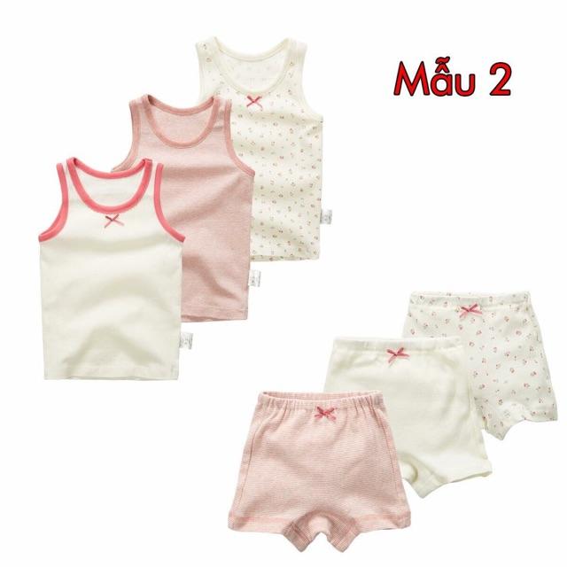 Set 3 bộ ba lỗ bé gái xuất Nhật