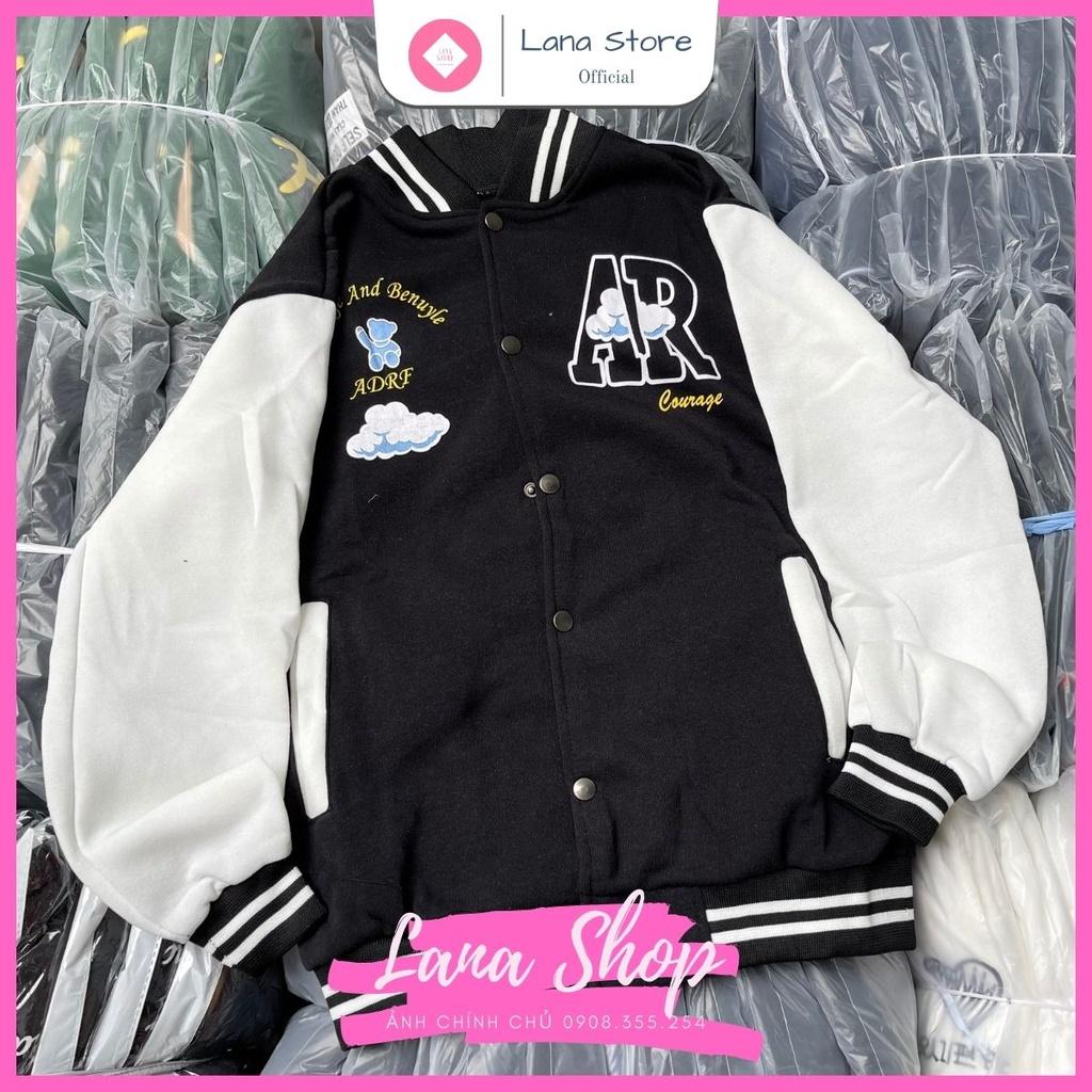 Áo Khoác Bomber Varsity Jacket in AR Chất Nỉ Mịn Đẹp Unisex Nam Nữ