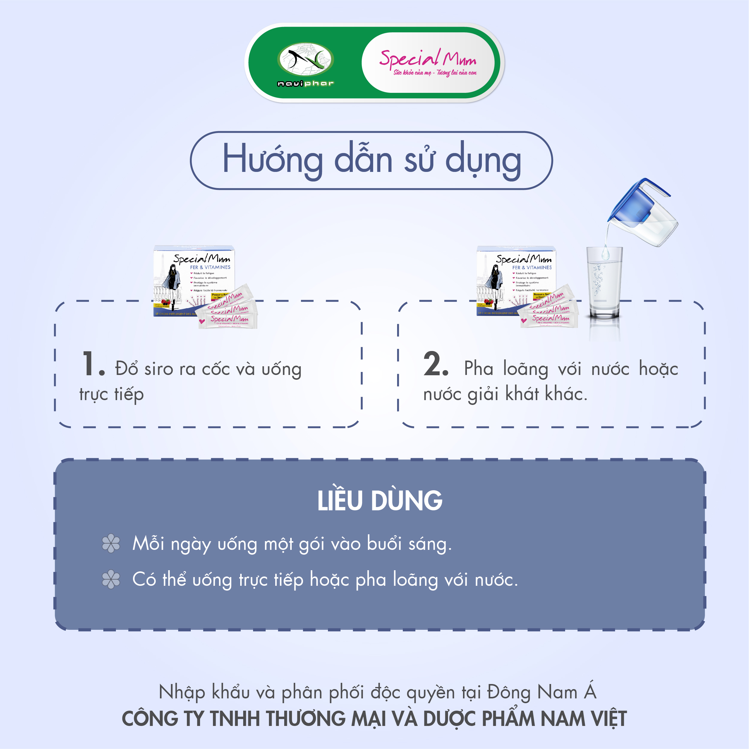 TPBVSK Special Mum Fer & Vitamines - Bổ sung sắt và vitamins cho phụ nữ mang thai cho con bú (20 gói) [Nhập khẩu Pháp]