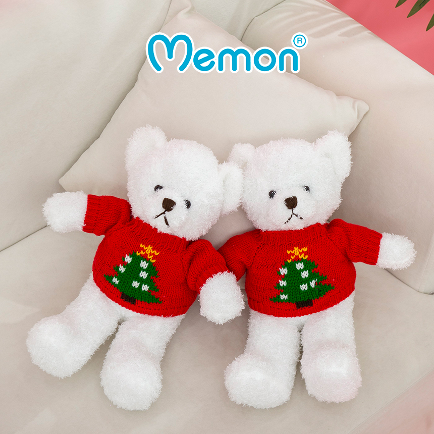 Gấu bông Teddy Head Tales Aó Noel 40cm Cao Cấp Memon