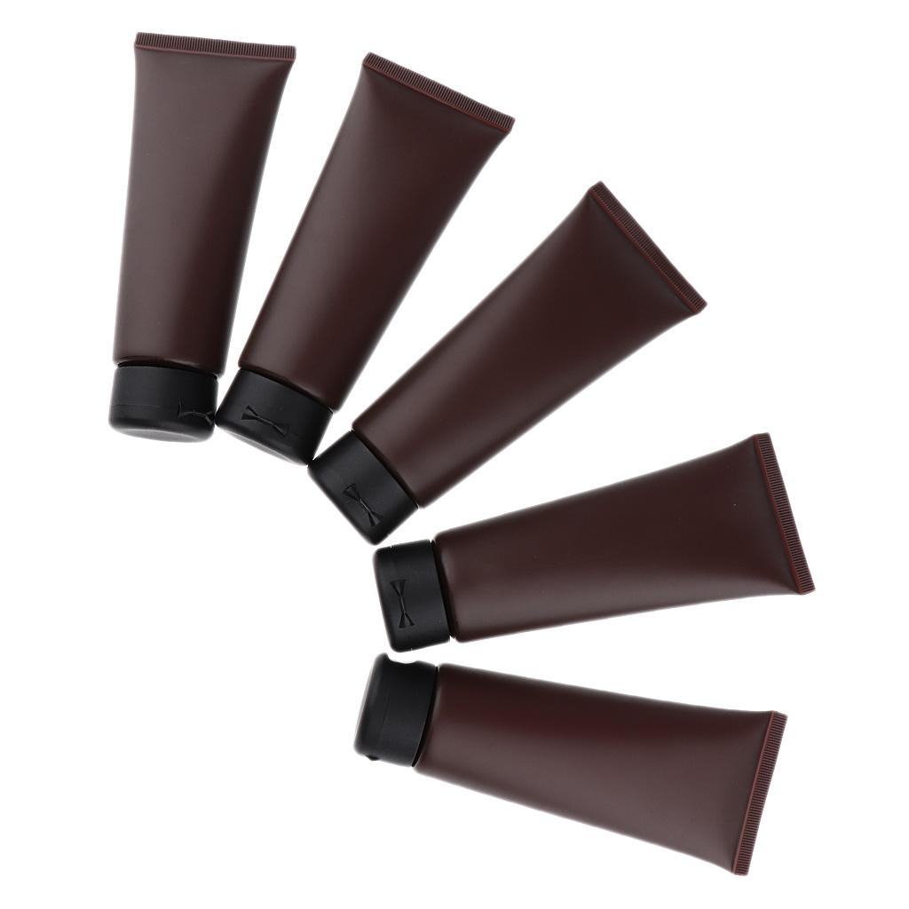 5PCS 100ml Soft Empty Refillable Plastic Tubes Bottle For Body Face Hand Cream Shampoo Lotion Storage Squeezable Containers