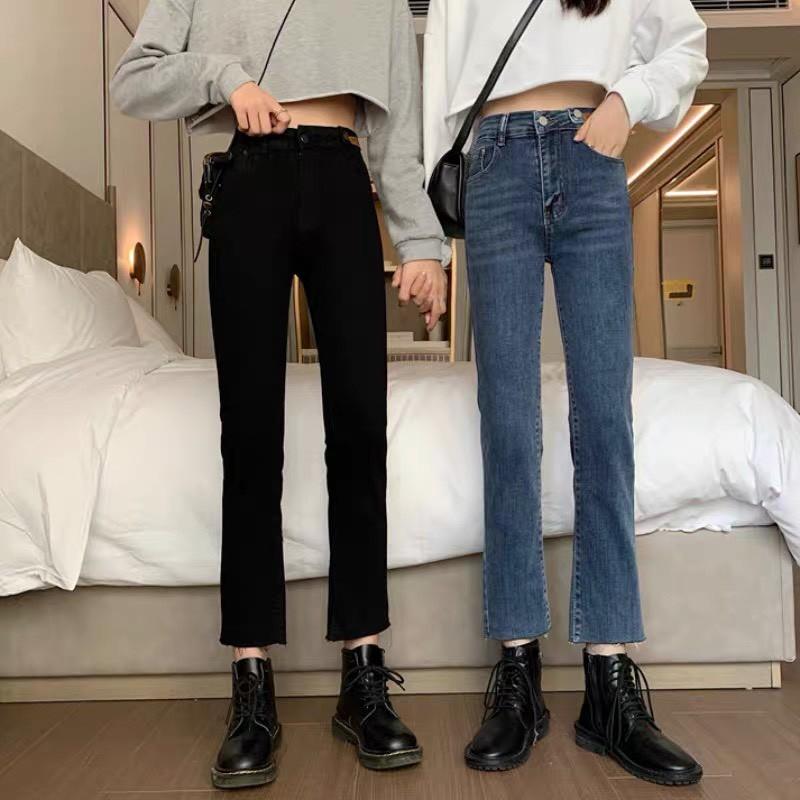 Quần Jean Ống Loe, Quần Jean Cạp Cao Tôn Dáng_Mẫu Mới Nhất J11