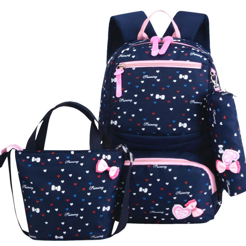 Cao Quatily Trẻ Học Túi 3 In Hình Học Ba Lô Cho Bé Gái Thiếu Niên Schoolbag Chống Nước Túi Sách Trẻ Em Bagpack