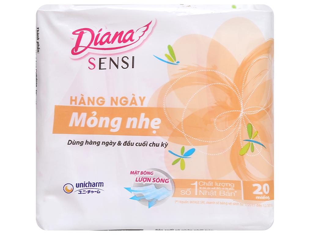 COMBO 3 Băng vệ sinh Diana Sensi Hàng ngày Mỏng nhẹ 20 miếng/gói X3