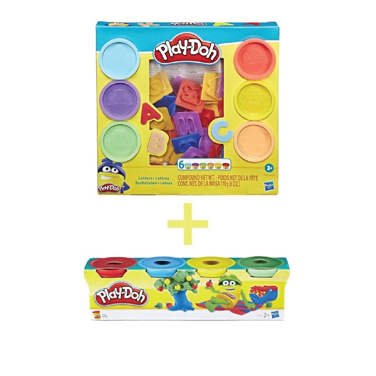 Đồ Chơi PLAYDOH Combo Khuôn Tạo Hình Chữ Cái Và Bột Nặn 4 Màu Mini CBE8532/E8530-23241