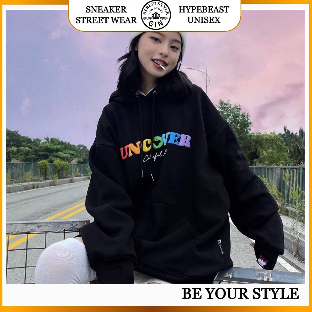 Áo hoodie unisex uncover basic Áo khoác nỉ uncover basic ver2 full tag - Gin Store