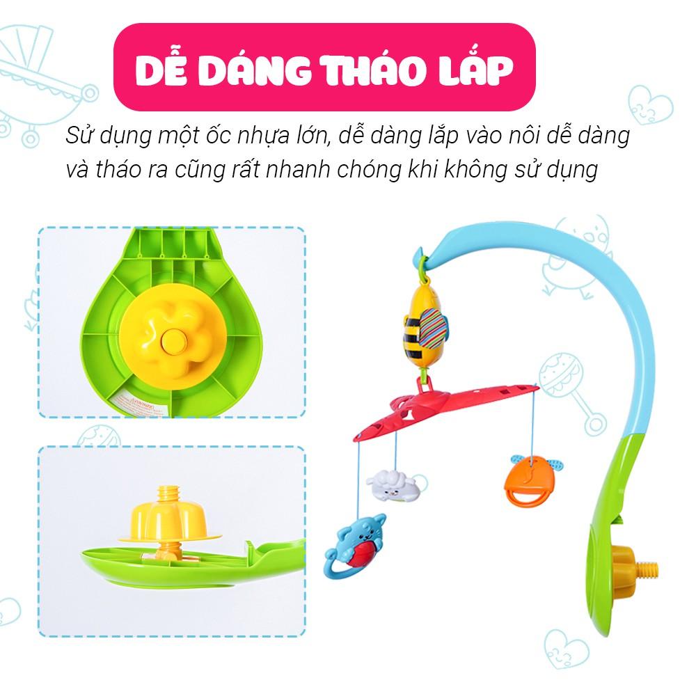 Treo nôi cũi phát nhạc / tiếng ồn trắng ru ngủ đa năng hình con ong Winfun 0856 - Đồ chơi treo có thể tháo rời - tặng đồ chơi tắm 2 món