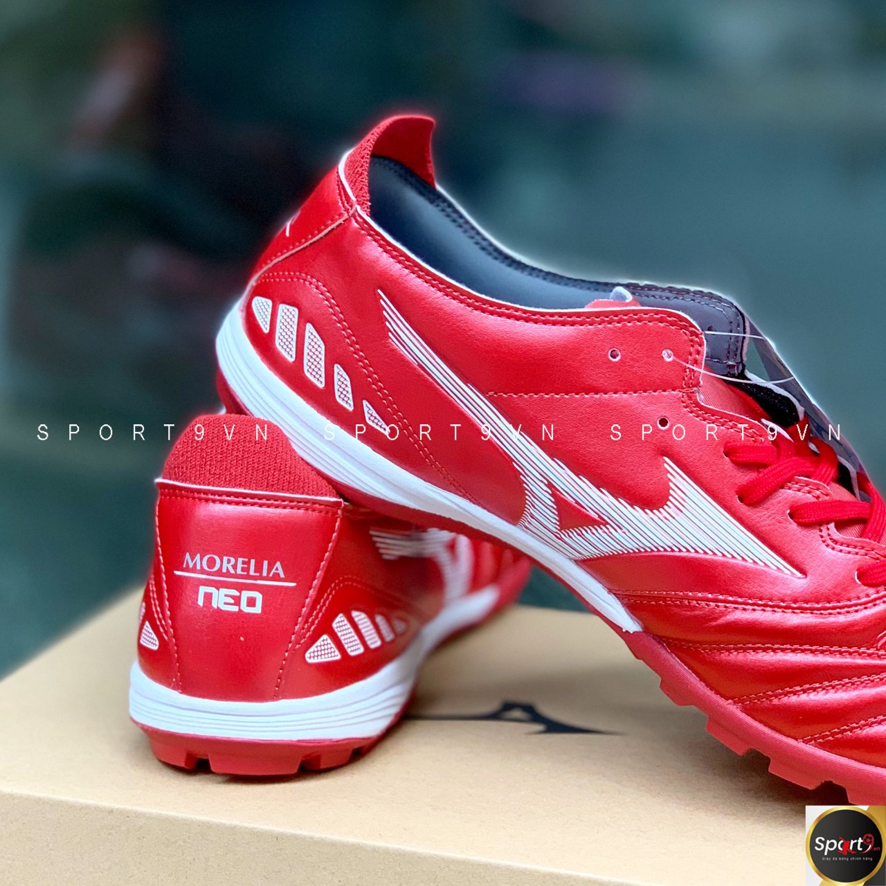 Giày đá bóng Mizuno Morelia Neo III Pro AS - P1GD228460 - Đỏ mận/Xám