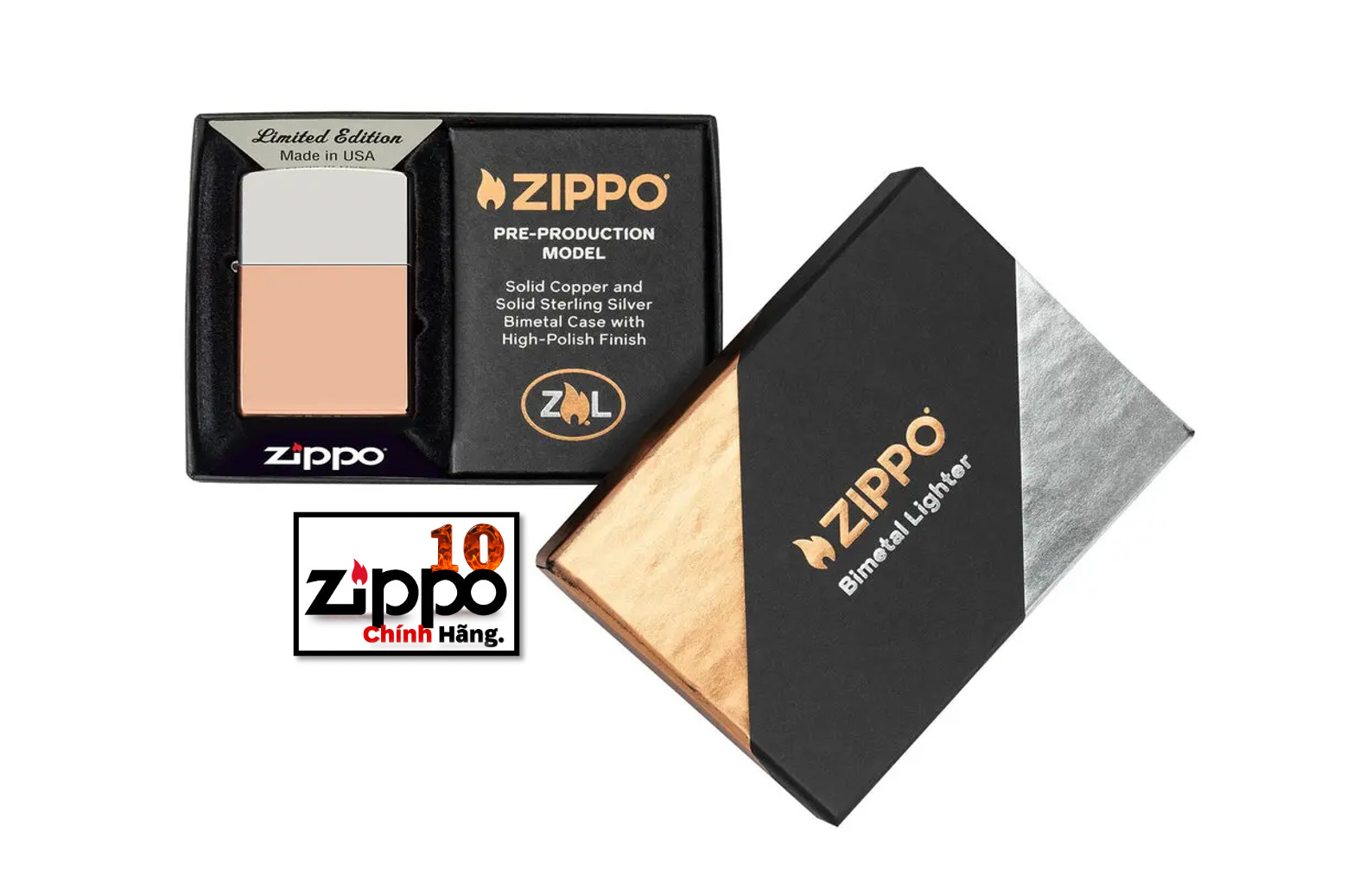 Bật lửa ZIPPO 48694 Bimetal (Copper Bottom) - Chính hãng 100%