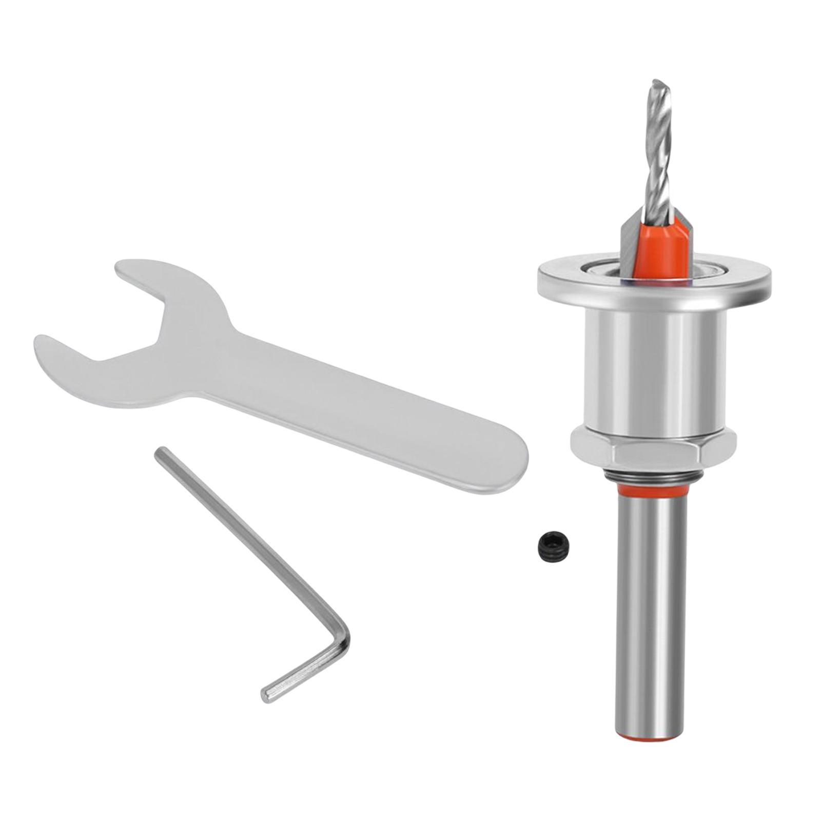 Woodworking Drill Bit Countersink Adjustable Round Steel for Drilling