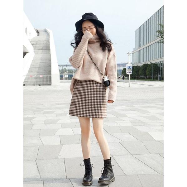 Chân váy A chất dạ có quần trong