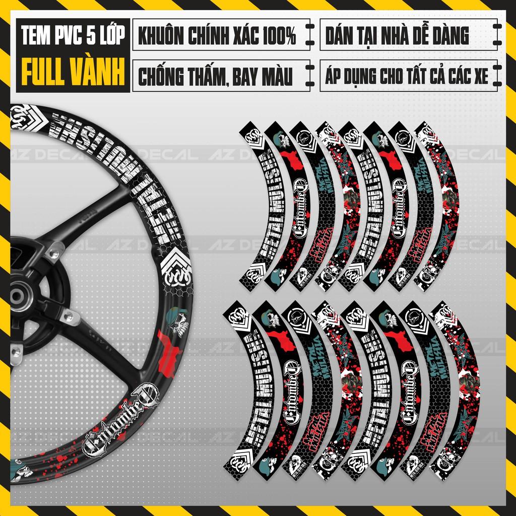 Tem Dán Mâm Xe Máy, Xe Mô Tô Metal Mulisha | FullV08 | Decal Full Vành Dễ Dán, Chống Nước