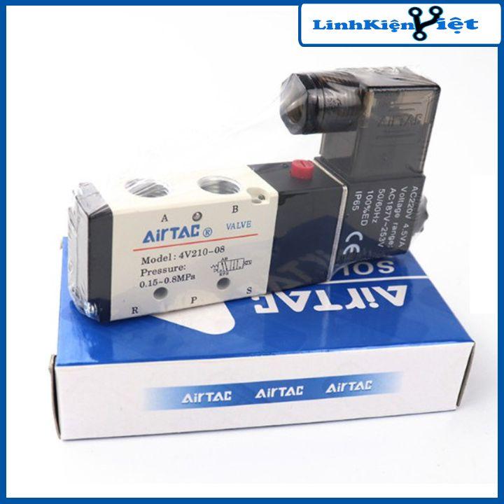 Van điện từ khí nén AIRTAC mã 4V210-08, van khí nén 5 kênh hai chữ số