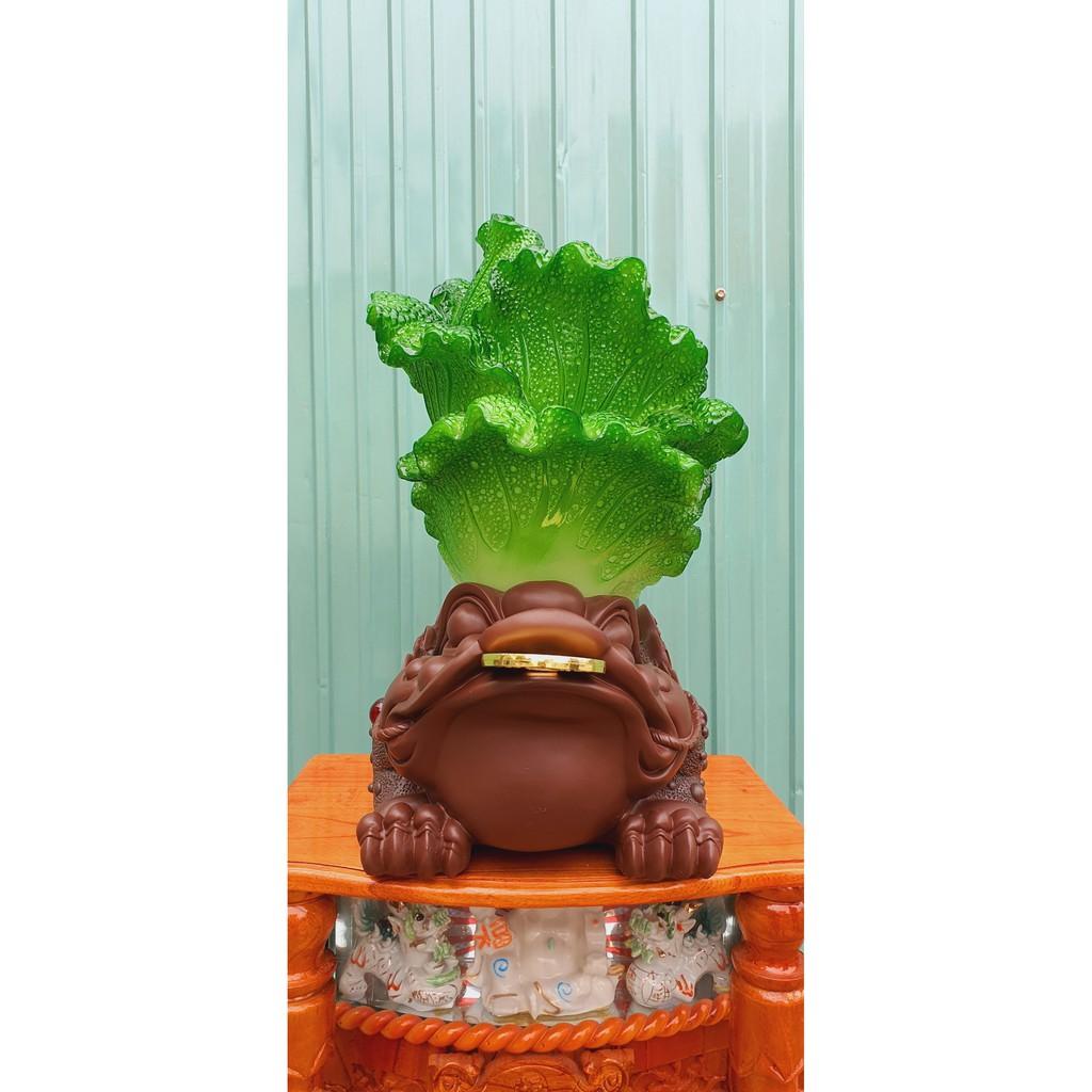 Tượng Cóc Ngặm Tiền Vàng Cõng Củ Cải