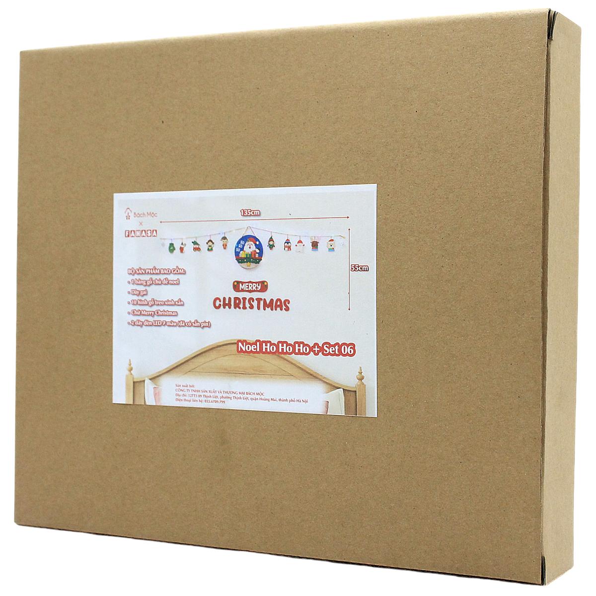 Dây Hình Gỗ Treo Tường Trang Trí Giáng Sinh - Bách Mộc - Ho Ho Ho