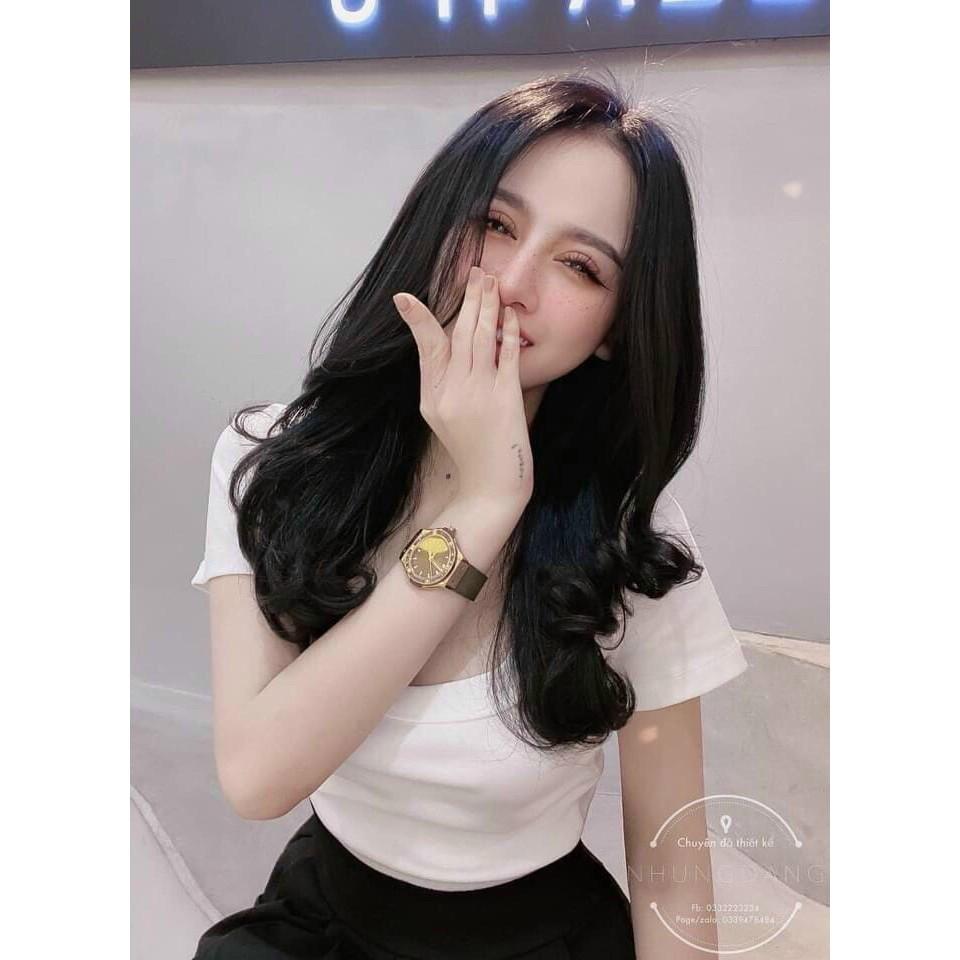 Áo phông cổ vuông chất cotton đẹp