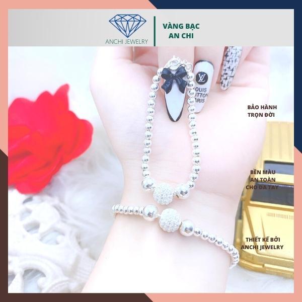 Lắc tay đôi mẹ và bé, vòng tay bi bạc ta nguyên chất sáng đẹp không đen xỉn,An chi Jewelry