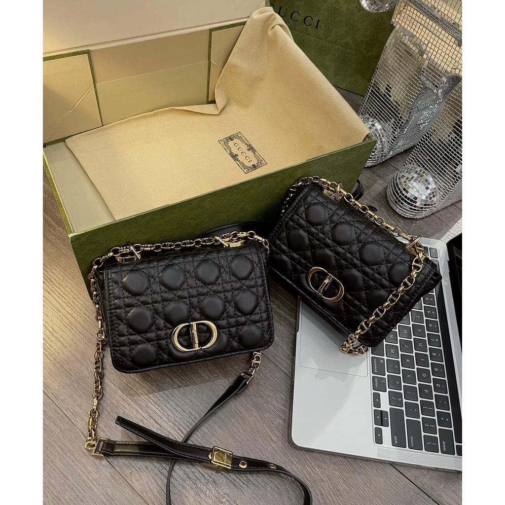 Túi khóa CD đeo chéo ô trám size 18cm xinh xỉu đủ màu