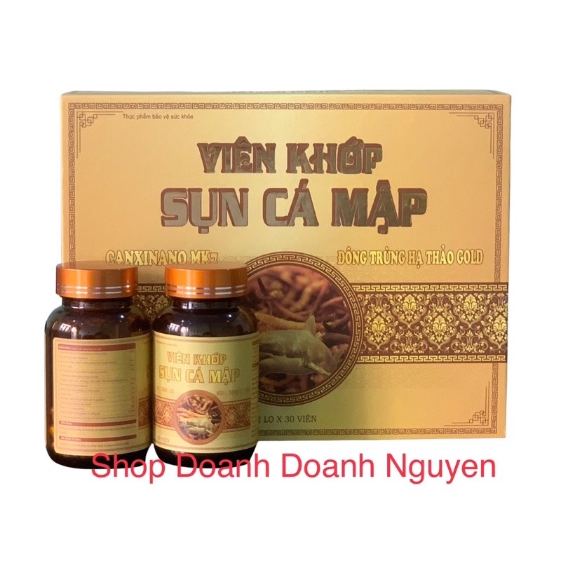 Viên khớp Sụn cá mập , hộp 2 lọ * 30 viên, hỗ trợ giảm các triệu chứng đau nhức xương khớp, thoái hoá khớp, vinaphar