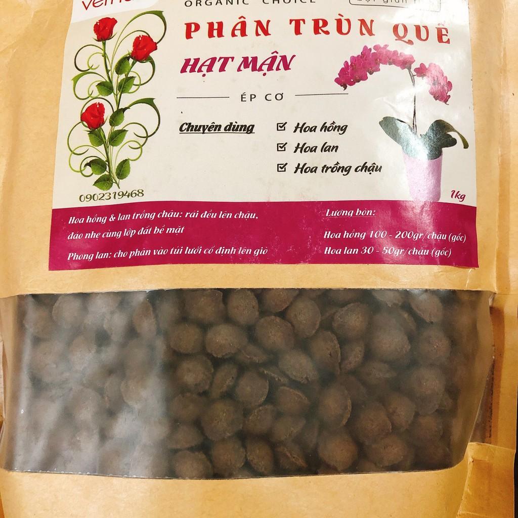 Phân trùng quế hạt mận VERNUTS cho lan và hoa hồng bịch 1kg